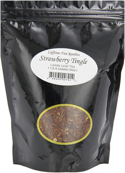 English Tea Store Loose Leaf, Strawberry Tingle Rooibos Tea Pouches, 4 Ounce