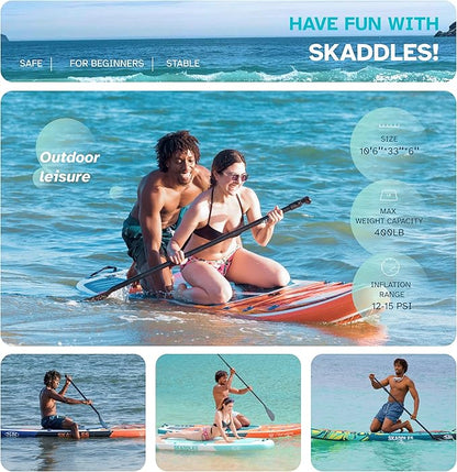 10’6’’ Portable Inflatable Stand Up Paddle Board (SUP) for Adults and Youth with Non-Slip Deck – Complete Accessories Kit, Perfect for Fishing, Yoga, Fitness & Family Fun