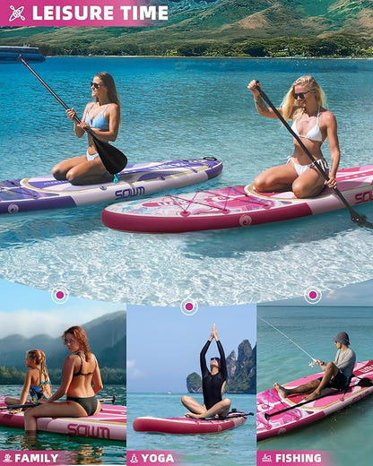 Inflatable Paddle Boards 11'x33'', Stand Up SUP Paddle Board Inflatable for Adults Youth, Extre Wide & Non-Slip Sup of All Skill Levels