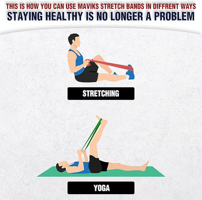 Exercise Resistance Bands for Working Out Set of 5 for Women and Men, Stretch Bands for Exercise, Physical Therapy, Arms Legs Workout, Stretching, Home Fitness