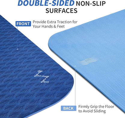 CAMBIVO Extra Wide Yoga Mat for Women and Men (72"/84"x 32"x 1/4") TPE Workout Mat, Non-slip Large Exercise Fitness Mat for Yoga, Pilates, Workout