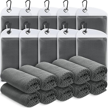 20 Pcs Cooling Towel 40" x 12" Ice Towel for Neck and Face Microfiber Chilly with Bag Breathable Yoga Gym Stay Cool Towels Sweat Rag for Workout Running Camping Pilates Beach Accessories (Dark Gray)