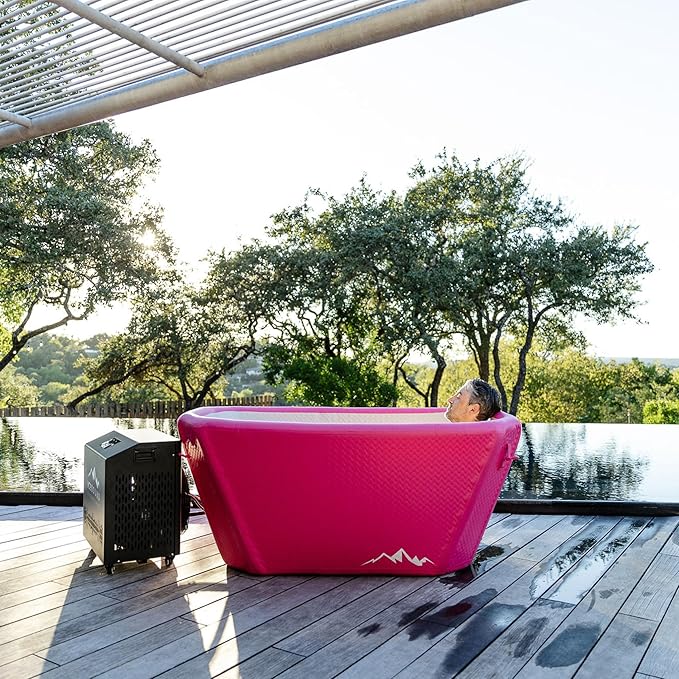 Endurance Cold Plunge 155 Gallon Ice Bath Tub Chiller Compatible Connections Inflatable, Durable, Portable, Insulated Design