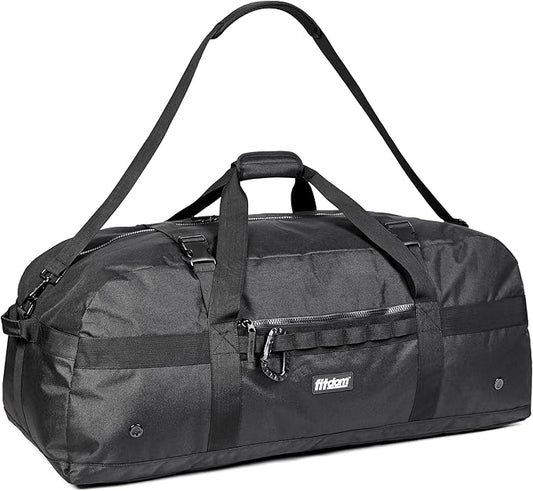 Fitdom 132L 36" Heavy Duty Extra Large Sports Gym Equipment Travel Duffel Bag W/Adjustable Shoulder & Compression Straps. Perfect for Soccer Baseball Basketball Hockey Football Team Coaches & More