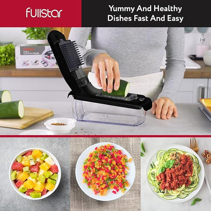 Fullstar The Original Pro Chopper - Vegetable Chopper and Spiralizer, Food Chopper with Container, Fruit Slicer, Kitchen Gadgets & Accessories, Home Essentials (2 in 1, Black)