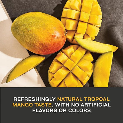 Gainful Hydration + Caffeine Powder Packets with Key Electrolytes Magnesium & Sodium + L Theanine, Low Sugar Drink Mix, Tropical Mango, 21 Sticks