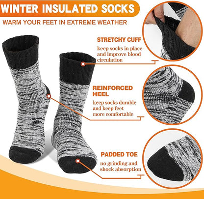 3 Pairs Warm Thermal Socks for Women & Men Winter Ski Thick Boot Insulated Socks for Cold Weather