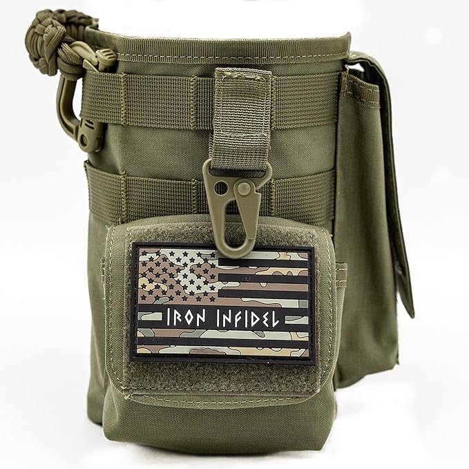 Iron InfideI Battle Bottle Sleeve - 64 oz and 32 oz Water Bottle Sleeve Only for Half Gallon 1L Steel Water Bottle | Rugged Cover with Molle for Versatile Design with Storage for Phone, Wallet & Keys