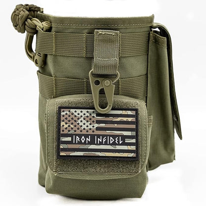 Iron InfideI Battle Bottle Sleeve - 64 oz and 32 oz Water Bottle Sleeve Only for Half Gallon 1L Steel Water Bottle | Rugged Cover with Molle for Versatile Design with Storage for Phone, Wallet & Keys