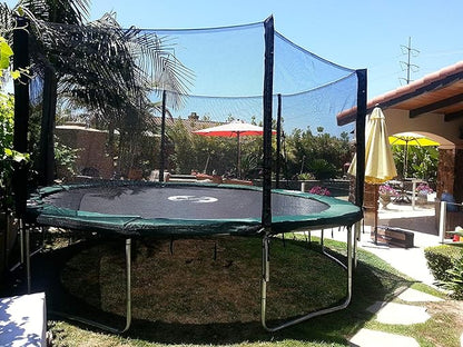 Happy Trampoline Round Trampolines 14 FT, 15 FT, 16 FT - ASTM Approved - Outdoor Gymnastic Trampolines for Adults and Kids with Net Enclosure