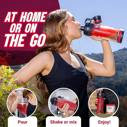 JUCE Reds Organic Superfood Powder - Garden Berry Flavor | Fruit & Veggie Powder for Everyone w/64 Immune Boosting Superfood Plus Probiotics for Gut Health | 20 Servings (230g)