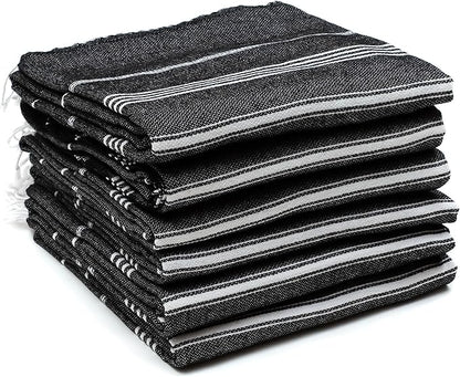 HAVLULAND Turkish Beach Towels Oversized -100% Turkish Cotton Super Soft Lightweight - Absorbent and Quick Drying Bath Towel - Sand Free Beach Towel - Turkish Towels for Adults (Black, 12 Pack)
