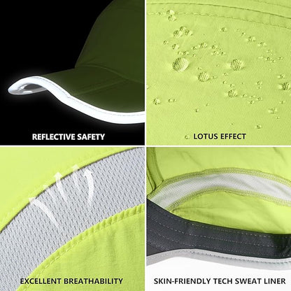 GADIEMKENSD Reflective Folding Outdoor Hat Unstructured Design UPF 50+ Sun Protection Sport Hats for Womens and Mens