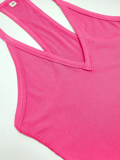 iGENJUN Workout Tops for Women Racerback Basic Tank Summer 2025 Camisole V Neck Slim Fit Ribbed Sleeveless