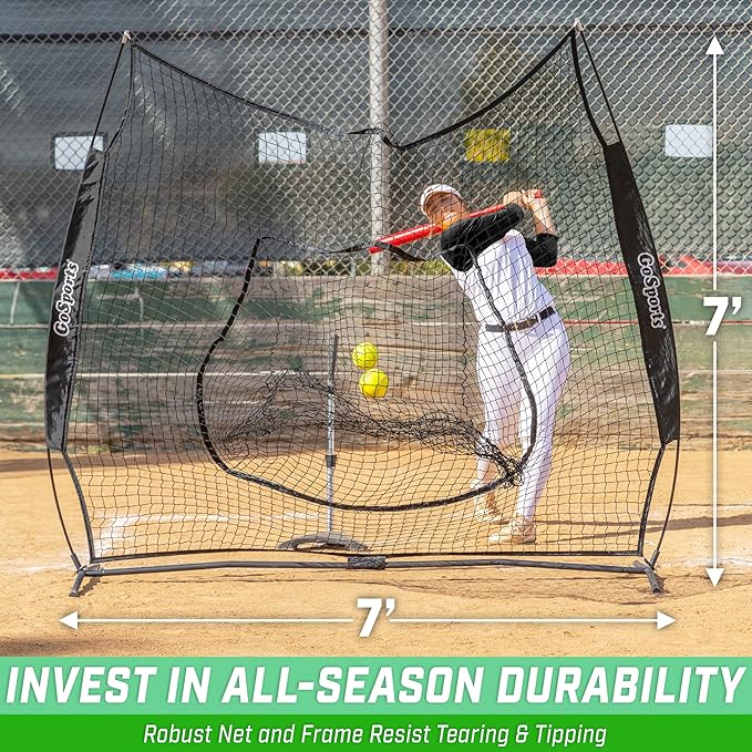 GoSportsGoSports Team Tone 7' x 7' Baseball & Softball Practice Hitting & Pitching Nets in Team Colors