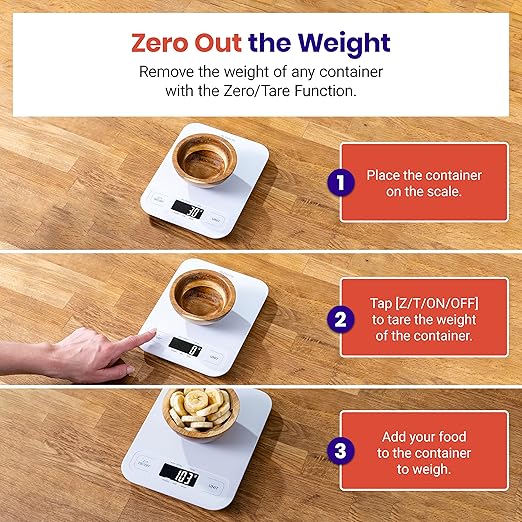 Etekcity Food Kitchen Scale, Digital Mechanical Weighing Scale, Grams and Ounces for Weight Loss, Baking, Cooking, White