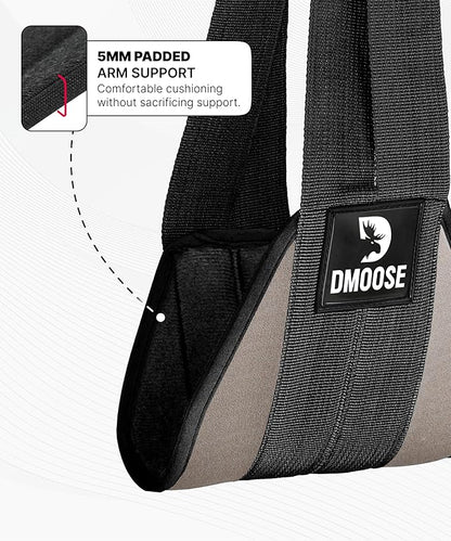 DMoose Fitness Hanging Ab Straps for Pull Up Bar & Core Strength Training - Soft Padded Exercise Straps for Ab Swing & Leg Raises, Hang Bar Strap with 2 Steel Carabiners - Abs Equipment for Home & Gym