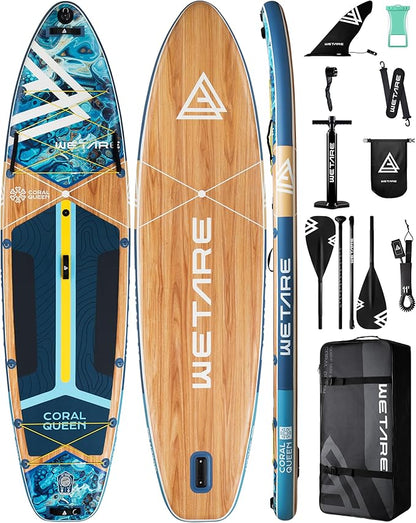 11'6"x35" Inflatable Paddle Board, 450lbs Extra Wide Stand Up Sup Board for Adults, Blow Up Paddleboard Kayak Non-Slip Stable Deck Boat for Yoga Fishing Surf