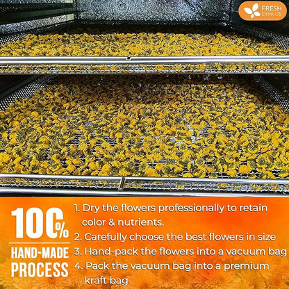 FreshDrinkUS, Premium 5oz Chrysanthemum Flowers, 100% Natural & Pure Chrysanthemum Flower Dried, Chrysanthemum Herbal Tea, No Additives, No Caffeine, Vegan