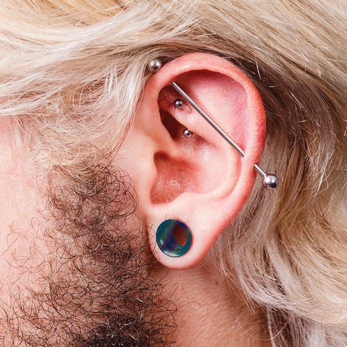 BodyJ4You 37PC Ear Stretching Kit - Beginner Gauges 14G-00G Starter Set - Aftercare Balm Wax - Steel Tapers Single Flare Plugs Screw Fit Tunnels - Women Eyelet Mens Earrings Expander Piercing Jewelry