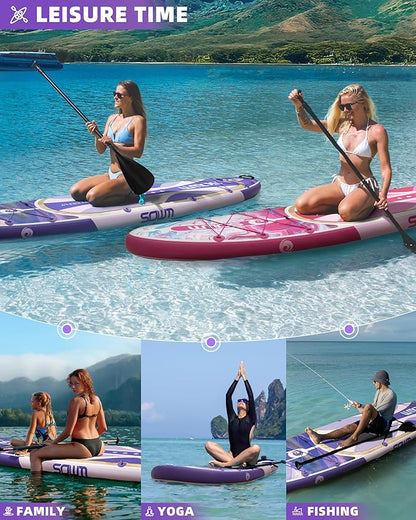 Inflatable Paddle Boards 11'x33'', Stand Up SUP Paddle Board Inflatable for Adults Youth, Extre Wide & Non-Slip Sup of All Skill Levels