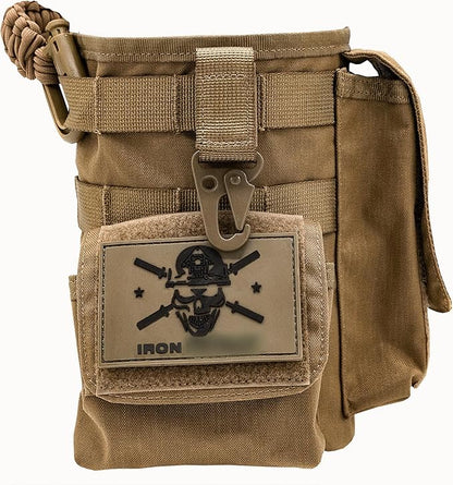 Iron InfideI Battle Bottle Sleeve - 64 oz and 32 oz Water Bottle Sleeve Only for Half Gallon 1L Steel Water Bottle | Rugged Cover with Molle for Versatile Design with Storage for Phone, Wallet & Keys