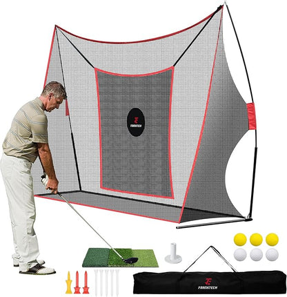 Golf Practice Net - Heavy Duty Driving Range Net with High Impact Chipping Target, Include Carry Bag and Golf Balls for Indoor Outdoor