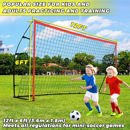 12 Ft Portable Soccer Goal Stable Soccer Net –2 Minute