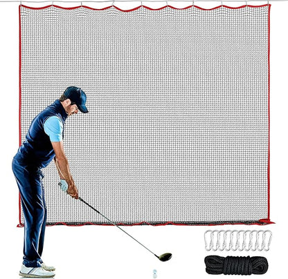 Golf Netting, 10ft, 15ft, 20ft Sports Netting - Heavy Duty High Impact Multi-Sport Practice Net for Golf, Baseball, Soccer, Hockey, Lacrosse, Backyard Driving & Training Barrier