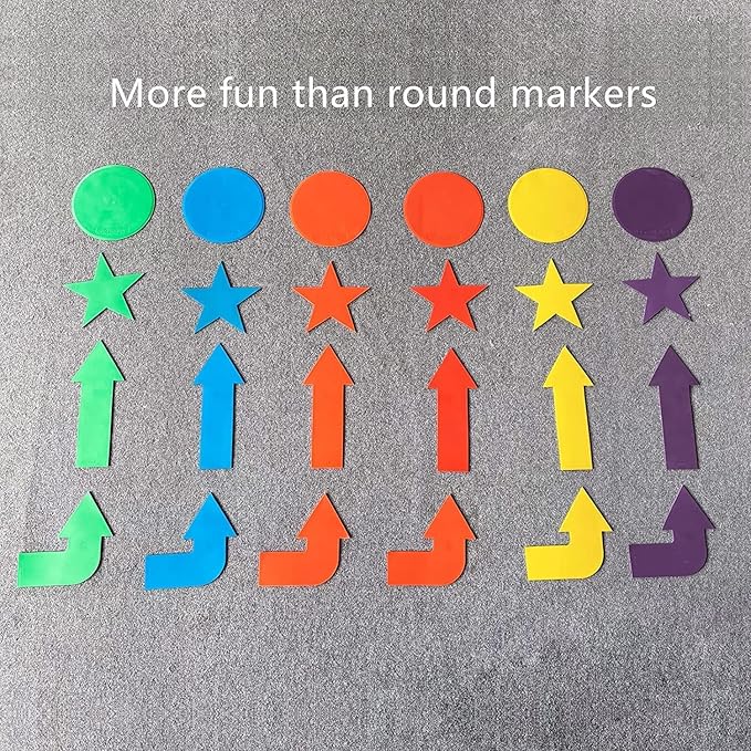 12pcs Colorful Star Arrow Spot Marker Non-Slip Directional