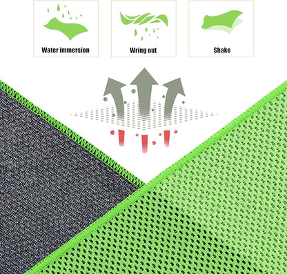 Biange Cooling Towel (Pack of 20, 40"x12") with Pouches for Sports, Workout, Fitness, Gym, Yoga, Golf, Pilates, Travel, Camping & More