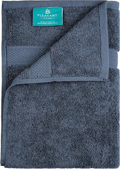Pleasant Home Bath Towels Set of 6 (24” x 50”) 100% Cotton, 515 GSM | Lightweight, Soft & Absorbent Luxury Towels for Bathroom | for Gym, Pool & Spa | 6 Pack, Navy