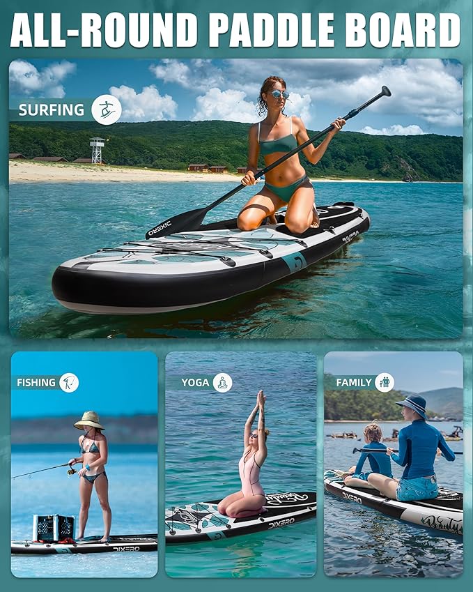 Inflatable Stand Up Paddle Board with SUP Accessories, Anti-Slip EVA Deck, 11'*33" Inflatable Paddle Boards for Adults & Youth of All Skill Levels