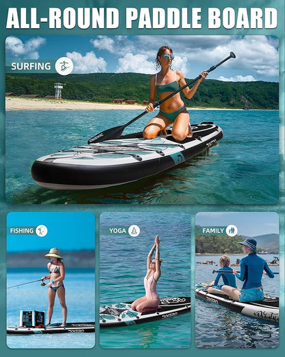 Inflatable Stand Up Paddle Board with SUP Accessories, Anti-Slip EVA Deck, 11'*33" Inflatable Paddle Boards for Adults & Youth of All Skill Levels