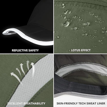 GADIEMKENSD Reflective Folding Outdoor Hat Unstructured Design UPF 50+ Sun Protection Sport Hats for Womens and Mens