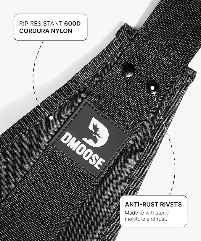 DMoose Fitness Hanging Ab Straps for Pull Up Bar & Core Strength Training - Soft Padded Exercise Straps for Ab Swing & Leg Raises, Hang Bar Strap with 2 Steel Carabiners - Abs Equipment for Home & Gym