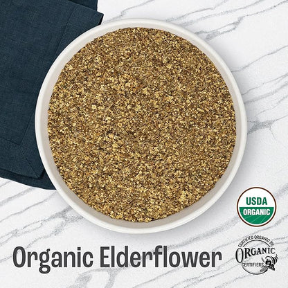 J Mac Botanicals Organic Elderflower, Herbal Tea - 16 ounces