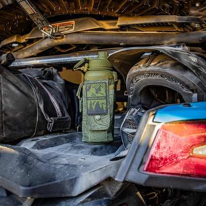 Iron InfideI Battle Bottle Sleeve - 64 oz and 32 oz Water Bottle Sleeve Only for Half Gallon 1L Steel Water Bottle | Rugged Cover with Molle for Versatile Design with Storage for Phone, Wallet & Keys