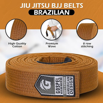GOSPEL Vintage Series BJJ Belt for Men & Women | Brazilian Jiu Jitsu Belt with Vintage Colors