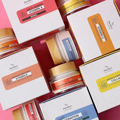 Facial Moisturizer Vitamin E Cream Advanced Restorring Tightening and Lifting Vitamin A C E Retinol Collagen Hyaluronic Acid Anti-Aging Wrinkle Correction Hydrating Brightening 50ml 1.7fl oz