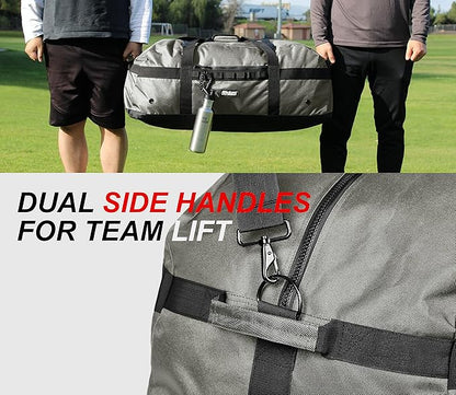 Fitdom 132L 36" Heavy Duty Extra Large Sports Gym Equipment Travel Duffel Bag W/Adjustable Shoulder & Compression Straps. Perfect for Soccer Baseball Basketball Hockey Football Team Coaches & More