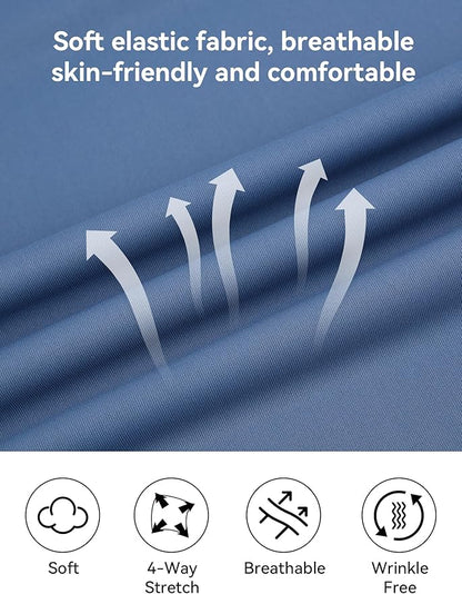 Esabel.C Jacquard Golf Shirts for Men Moisture Wicking Short Sleeve Performance Dry Fit Active Mens Polo Shirts