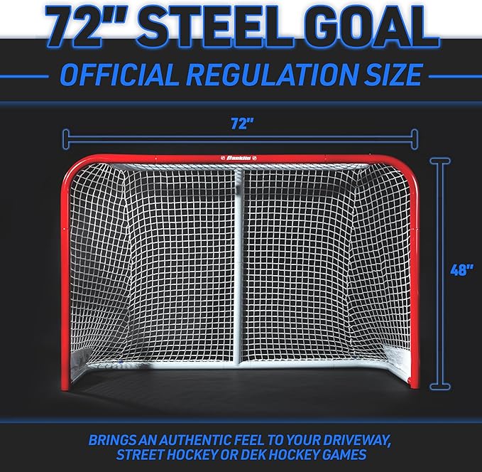 Franklin Sports Street Hockey Goal - Official Regulation Steel Hockey Net - Street Hockey Goal Set