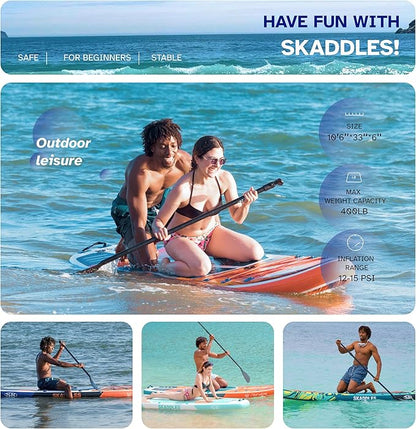 10’6’’ Portable Inflatable Stand Up Paddle Board (SUP) for Adults and Youth with Non-Slip Deck – Complete Accessories Kit, Perfect for Fishing, Yoga, Fitness & Family Fun