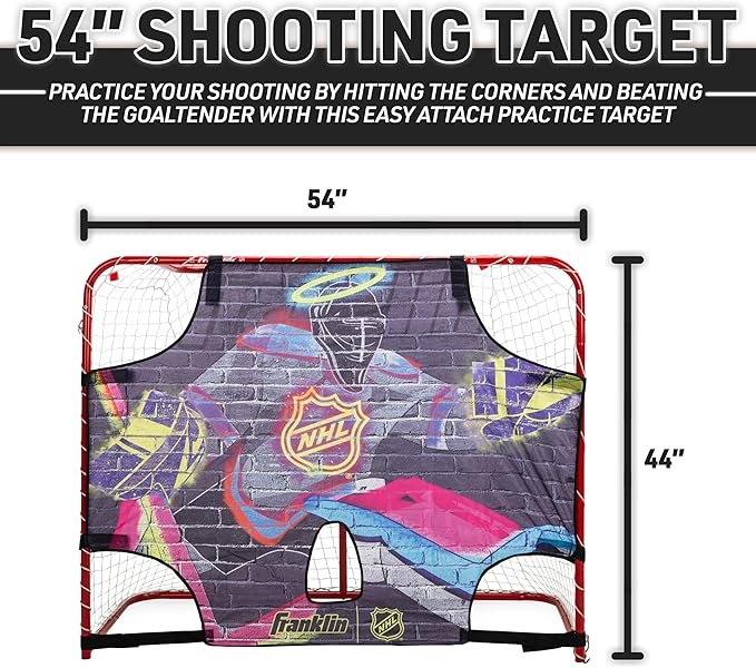 Franklin Sports NHL Street Hockey Goalie Shooting Target - Shooter Tutor Hockey Goal Practice Target - Street Hockey Net Goalie Target - Easy Attach Targe