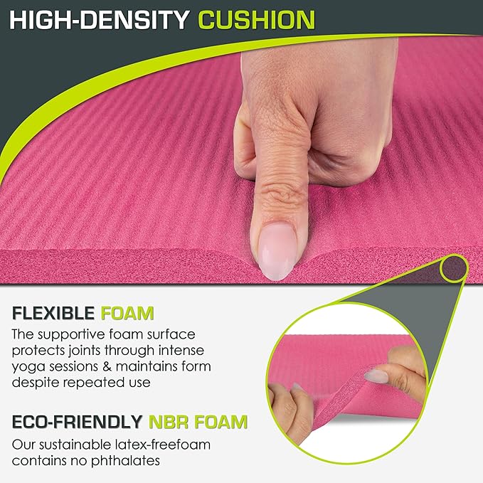 ProsourceFit Extra Thick Yoga Knee Pad and Elbow Cushion 15mm (5/8”) Fits Standard Mats for Pain Free Joints in Yoga, Pilates, Floor Workouts