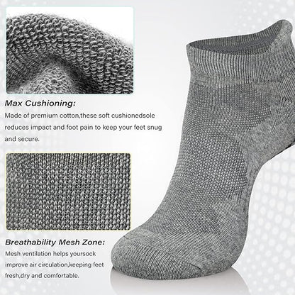 Hylaea Unisex Non Slip Socks with Grip for Yoga, Hospital, Pilates, Barre | Ankle, Cushioned