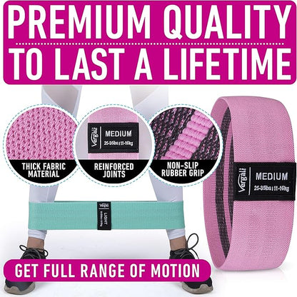 Resistance Bands for Working Out with Workout Bands Guide. 4 Booty Bands for Women Men Fabric Elastic Bands for Exercise Bands Resistance Bands for Legs Bands for Working Out Hip Thigh Glute Bands Set