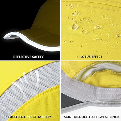 GADIEMKENSD Reflective Folding Outdoor Hat Unstructured Design UPF 50+ Sun Protection Sport Hats for Womens and Mens