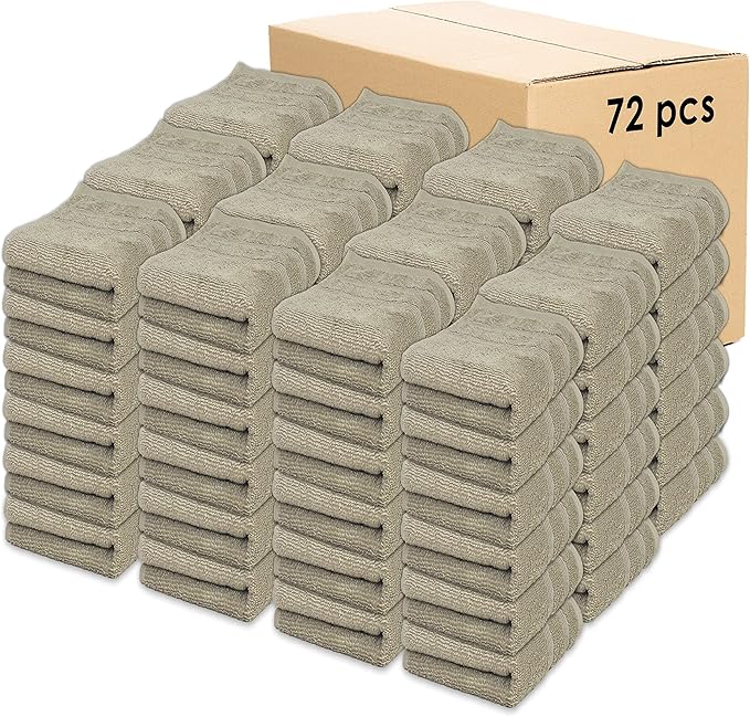 Kaufman - Premium Hand Towels Set for Bathroom, Spa, Gym, and Face Towel 100% Cotton Ring Spun, Ultra Soft Feel and Highly Absorbent Towels (Linen, 72-PK)